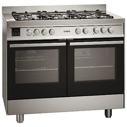 AEG 49190GO-MN Dual Fuel Range Cooker, Stainless Steel